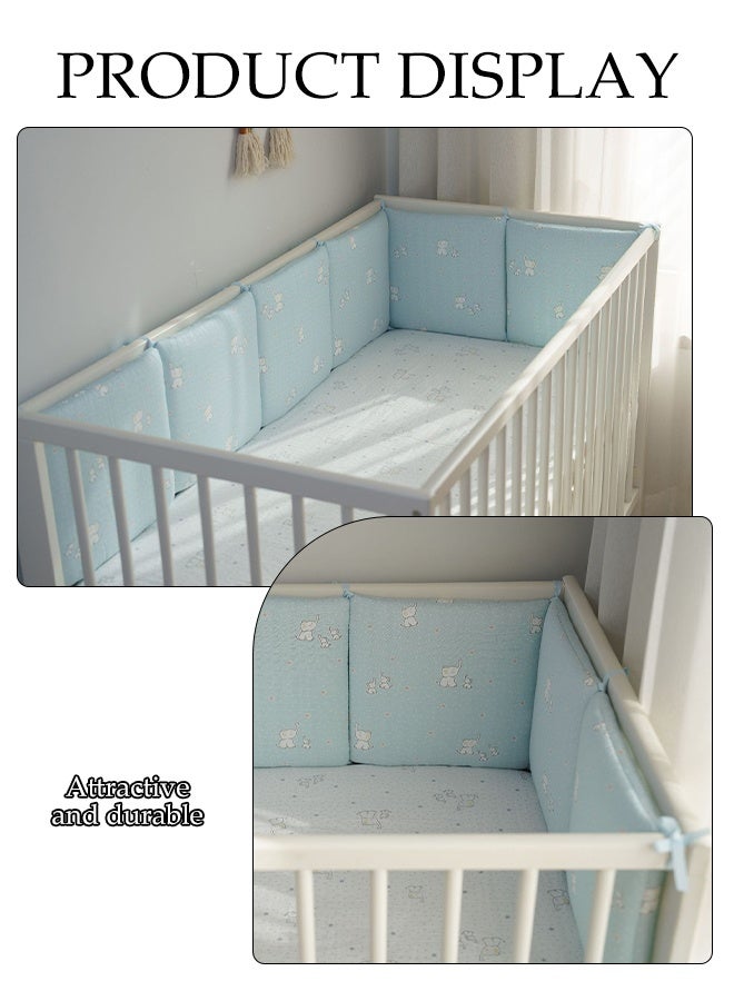 DUNISO 6 قطع حواجز سرير الأطفال القابلة للتنفس والقابلة للطي مع رغوة الذاكرة الناعمة متعددة الوظائف وقابلة للتغيير شكلها حواجز سرير الأطفال المحمولة للسفر - Image 2