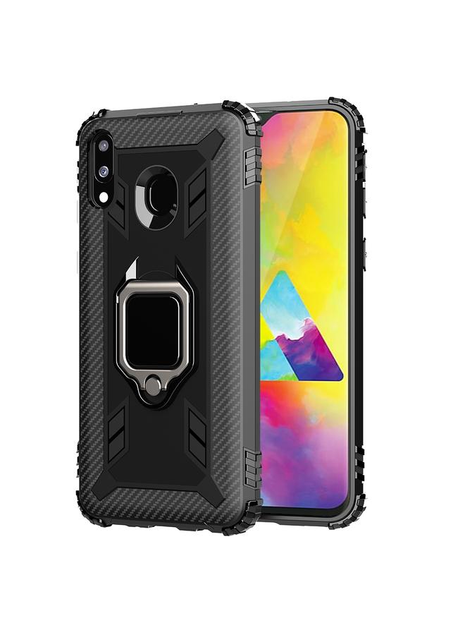 S-TOP Case For Samsung Galaxy A20 / A30 / M10S Carbon Fiber Protective Case with 360 Degree Rotating Ring Holder - Image 3