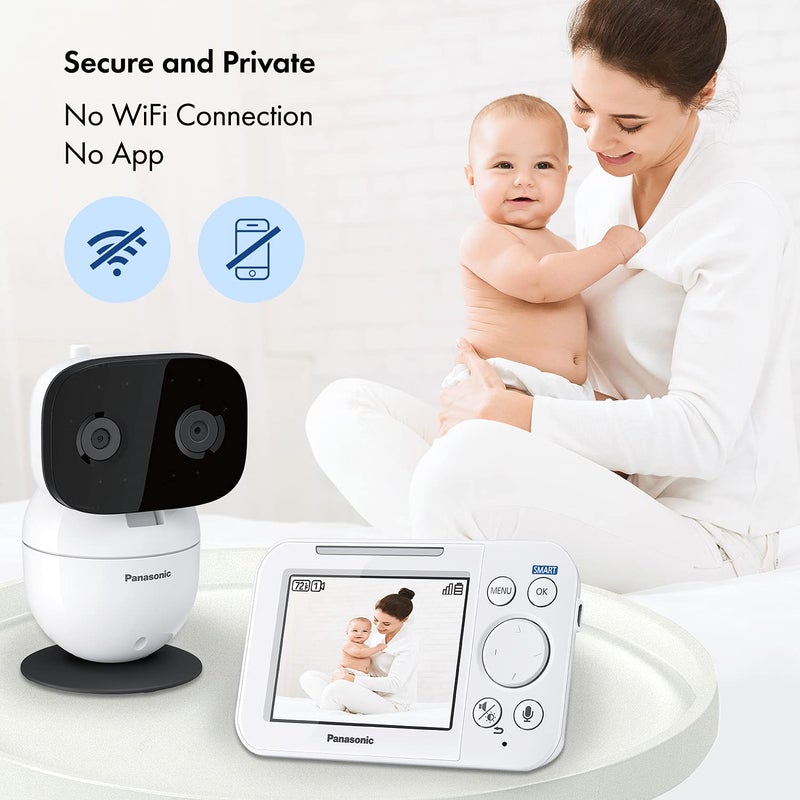Panasonic Baby Monitor with Camera and Audio 35 Color Video Extra Long Range Secure Connection 2Way Talk Soothing Sounds Remote Pan Tilt Zoom  1 Camera  KXHN4101W White - Image 5
