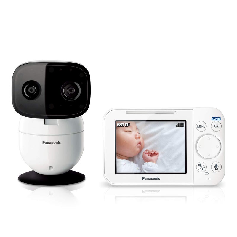 Panasonic Baby Monitor with Camera and Audio 35 Color Video Extra Long Range Secure Connection 2Way Talk Soothing Sounds Remote Pan Tilt Zoom  1 Camera  KXHN4101W White - Image 1