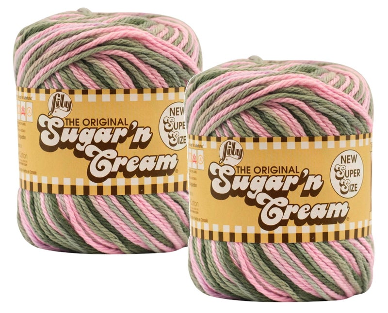 Lily SugarN Cream Yarn  Ombres Super SizePink Camo