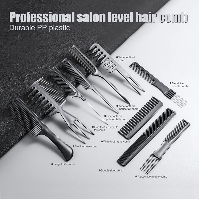 Oneleaf Styling Hair Comb 10PCS Hair Stylists Professional Styling Comb Set Variety Pack Great for All Hair Types & Styles - Image 2