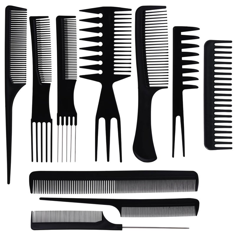 Oneleaf Styling Hair Comb 10PCS Hair Stylists Professional Styling Comb Set Variety Pack Great for All Hair Types & Styles - Image 1