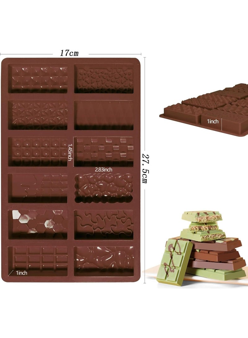  سي تي زد قالب سيليكون كبير بــ 12 تصميم لألواح الشوكولاتة | قالب شوكولاتة فني وغير لاصق لصنع الحلوى والصابون والريزن - Image 2