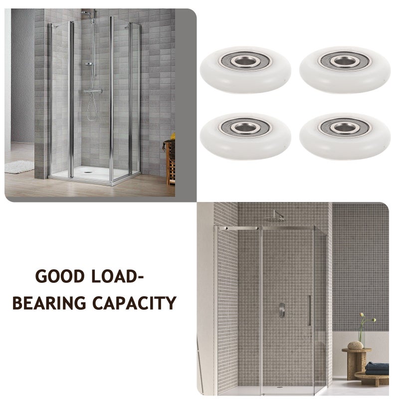 4pcs Shower Door Rollers Bathroom Glass Door Runners Small Sliding Glass Door Pulley Replacement - Image 4