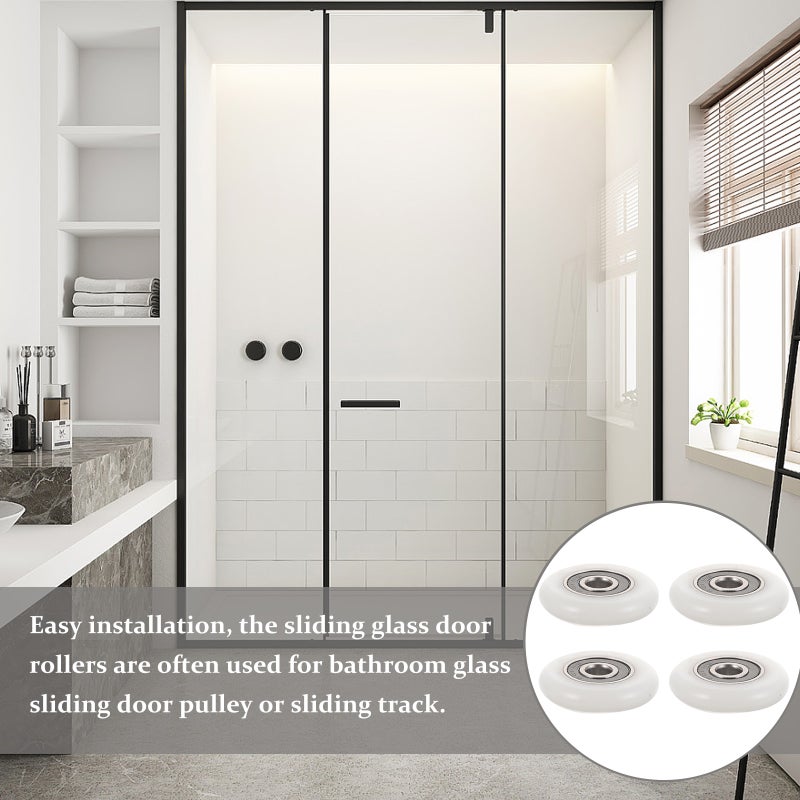 4pcs Shower Door Rollers Bathroom Glass Door Runners Small Sliding Glass Door Pulley Replacement - Image 5