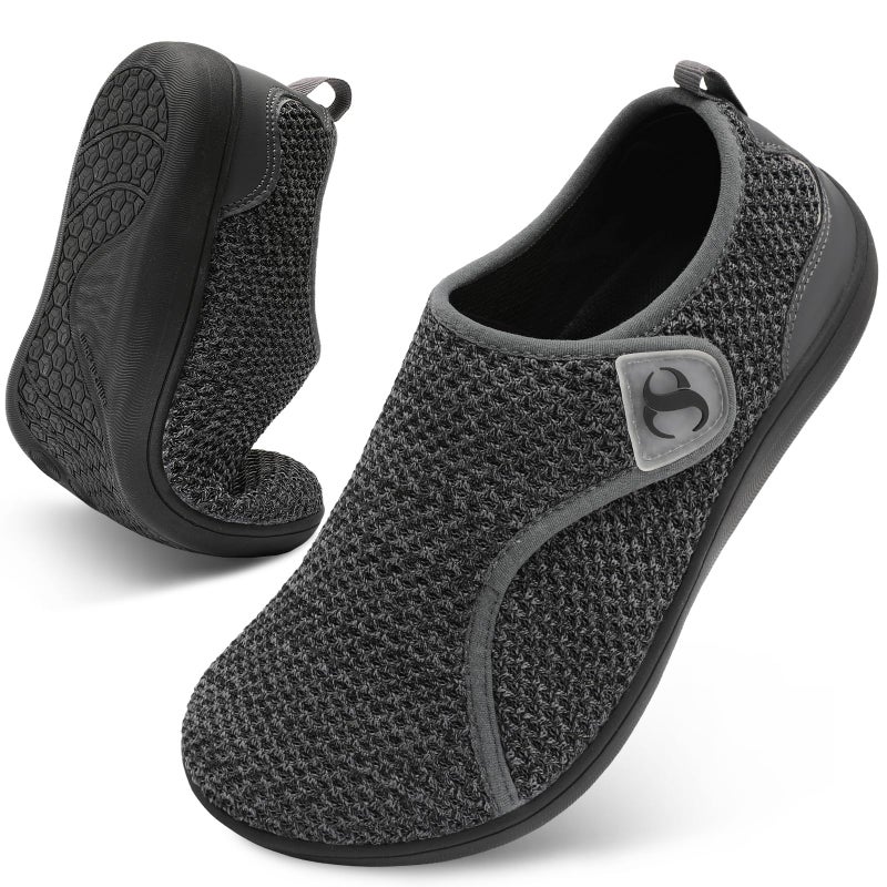 Scurtain Womens Walking Shoes Wide Toe Barefoot Bunion Relief Shoe Comfortable Pregnancy Maternity Hospital Nurse Shoes for Women Non Slip Breathable Summer House Slippers Grey Size 8.5 - Image 1