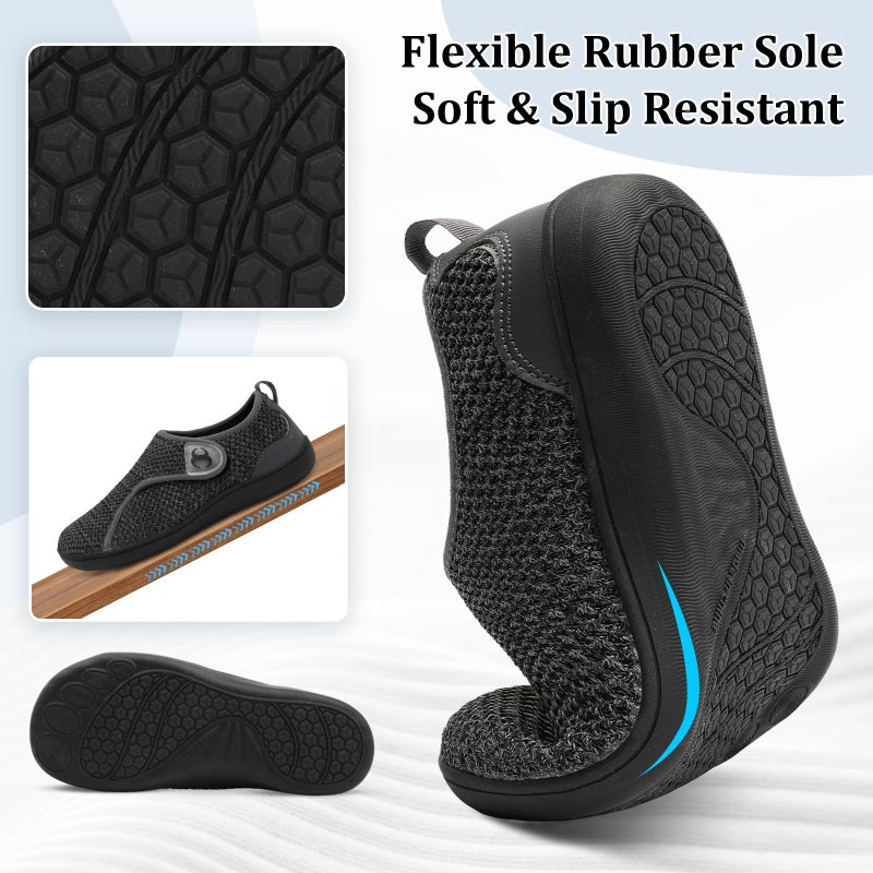 Scurtain Womens Walking Shoes Wide Toe Barefoot Bunion Relief Shoe Comfortable Pregnancy Maternity Hospital Nurse Shoes for Women Non Slip Breathable Summer House Slippers Grey Size 8.5 - Image 4