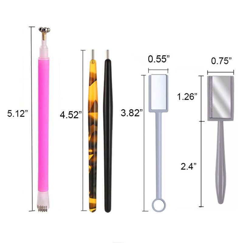 WOKOTO 5Pcs Nail Magnet Tool Set With Double Head Flower Design, Nail Cat Eye Magnets For Nails Polish Magnet Pens And Strong Magnet Stick For Magnetic Cat Eye Gel Polish Nail Art Magnet Wand - Image 2