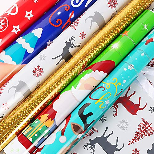 HRX Package Holiday Drawstring Gift Bags, 30pcs Christmas Foil Gift Wrapping Sacks Pouches for Xmas Presents Party Favor (Large Medium Small) - Image 2