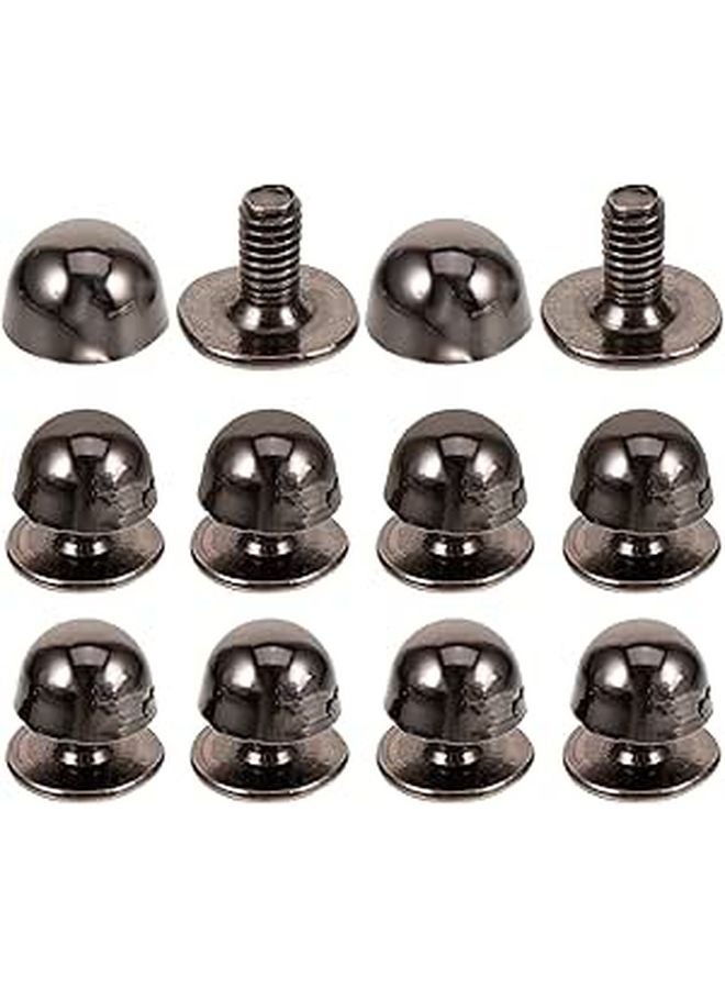 6mm Zinc Alloy Round Rivets 10pcs Gunmetal Color Leathercraft Studs For Punk Bag Clothing Accessories - Image 1