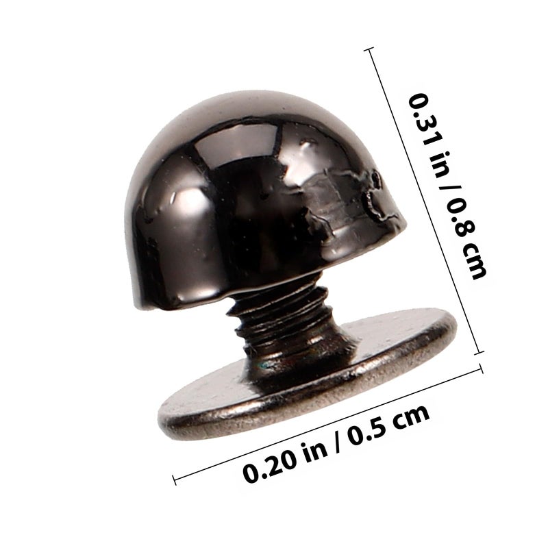 6mm Zinc Alloy Round Rivets 10pcs Gunmetal Color Leathercraft Studs For Punk Bag Clothing Accessories - Image 3