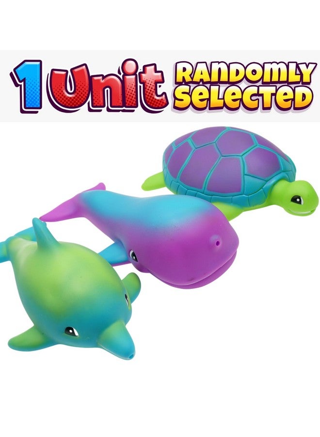 JA-RU Ocean Squirt Squishy Water Animals (1 Water Toys) Fun Floating Foam Sea Animal Toys for Kids. Sea Turtle, Dolphin, Whale Toddler Bath Toys. Pool & Beach Accessories. 4012-1s - Image 2