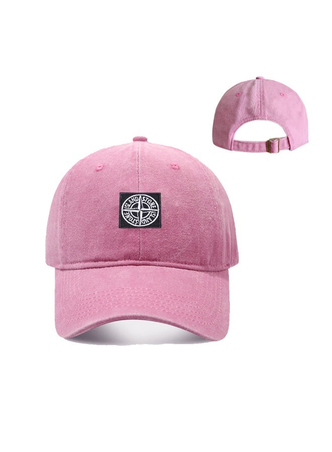 Stone Island Vintage Washed Pink Dad Hat Adjustable Baseball Cap