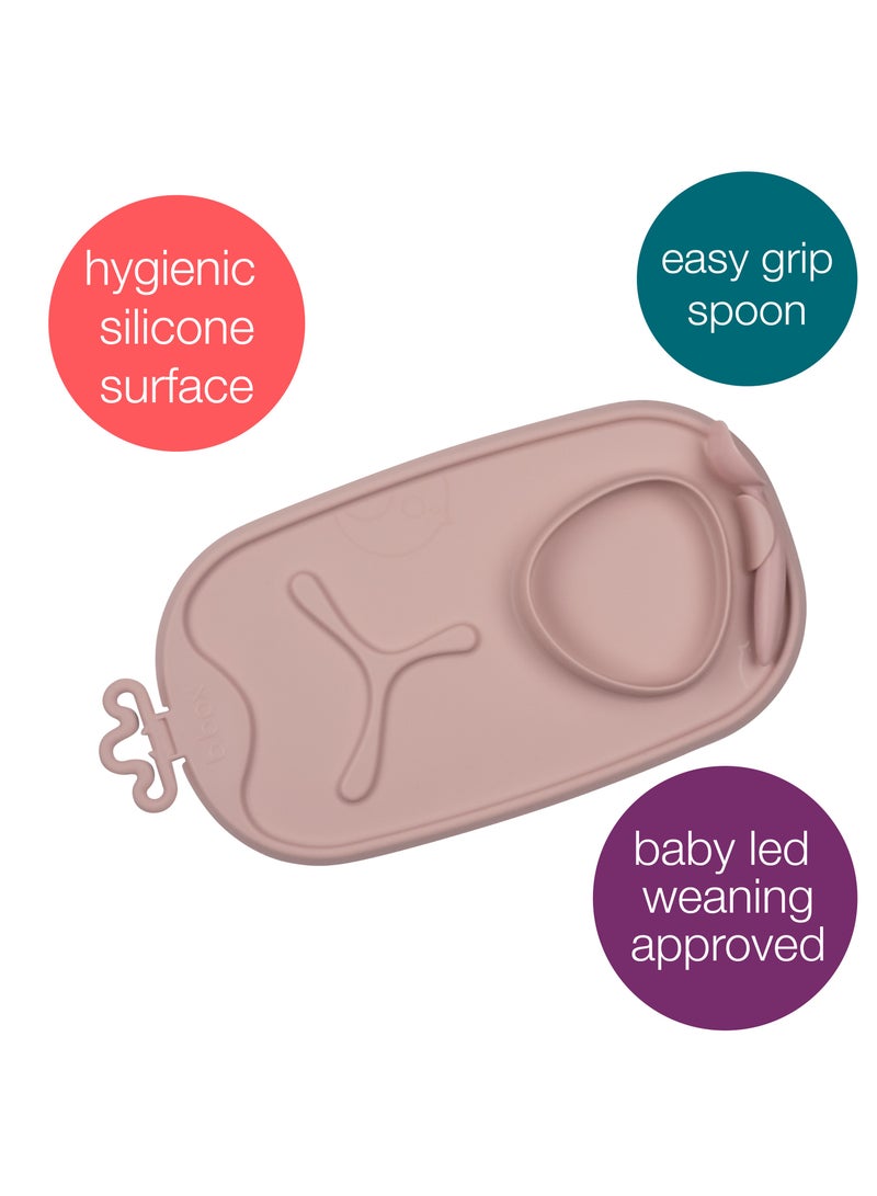 b.box Roll + Go Mealtime Mat, Baby and Toddler Feeding Mat, 3 Section Divider and Bowl, Fits Most Highchairs and Travel Friendly - Image 4