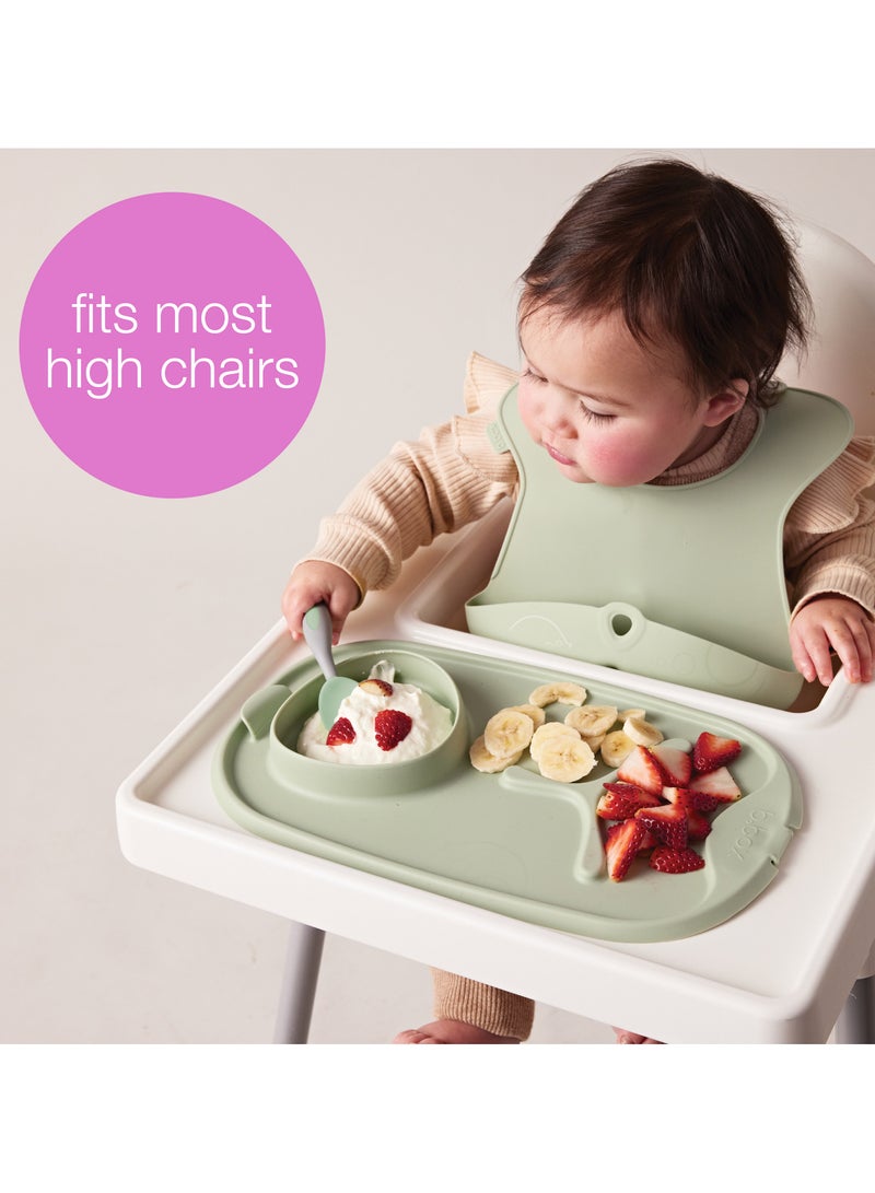b.box Roll + Go Mealtime Mat, Baby and Toddler Feeding Mat, 3 Section Divider and Bowl, Fits Most Highchairs and Travel Friendly - Image 3