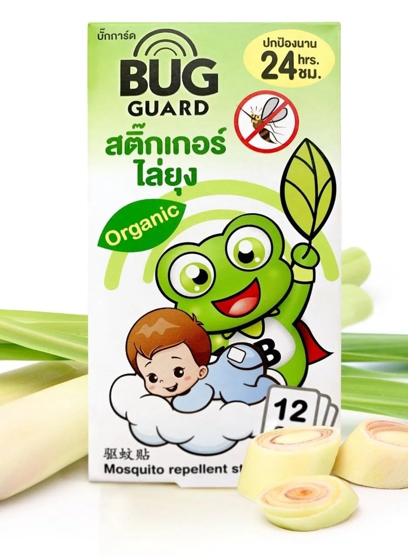 bug Bug Guard Mosquito Repellent Sticker 12 Patches | 24H Protection | Organic Citronella Oil for Babies, Kids & Adults  - Image 1