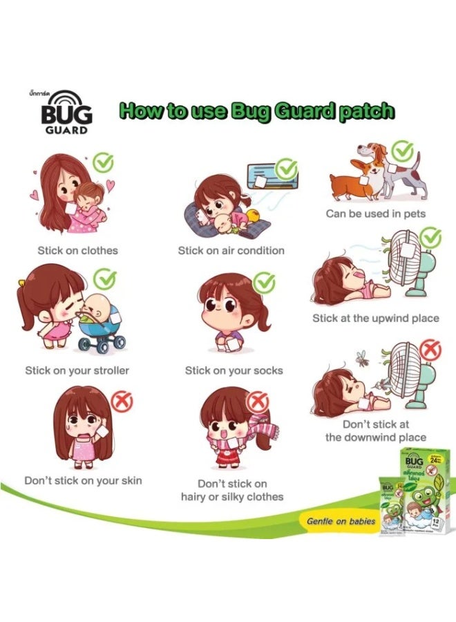 bug Bug Guard Mosquito Repellent Sticker 12 Patches | 24H Protection | Organic Citronella Oil for Babies, Kids & Adults  - Image 2