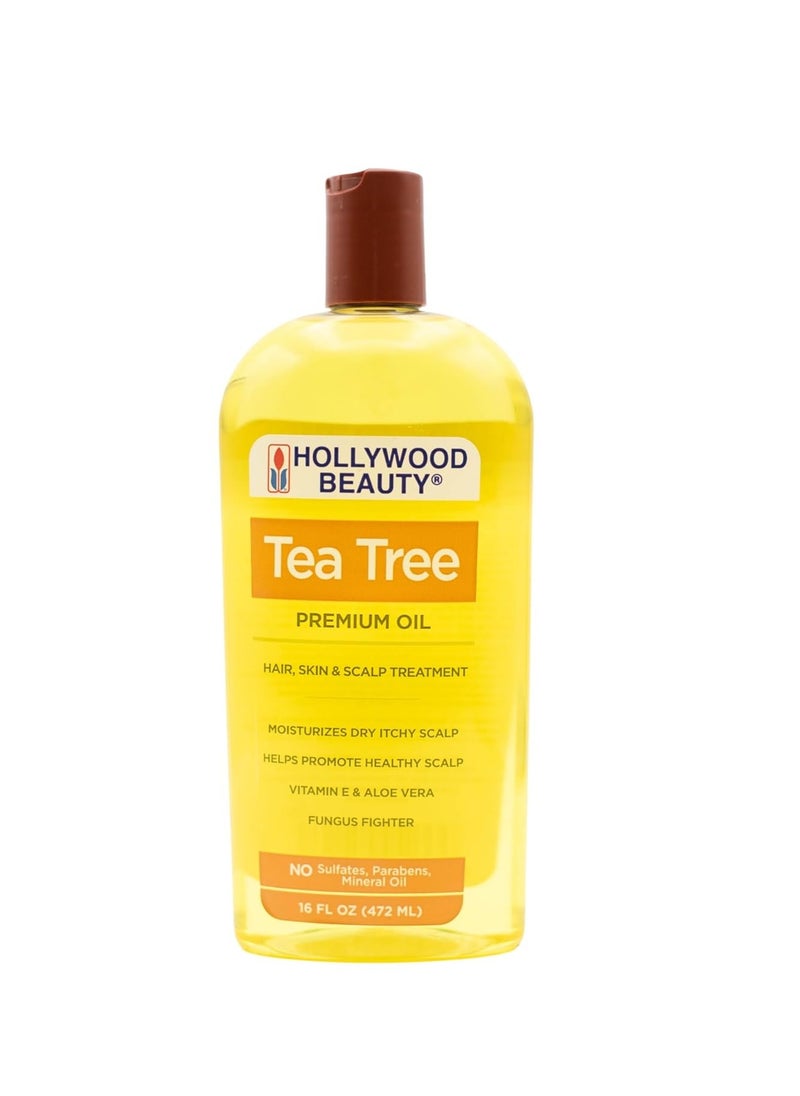 Hollywood Beauty Hollywood Beauty Tea Tree Oil for Hair, Scalp, and Skin, 16 fl oz - Moisturizes Dry, Itchy Scalp, Fungus Fighter, Blended with Vitamin E & Aloe  - Image 4