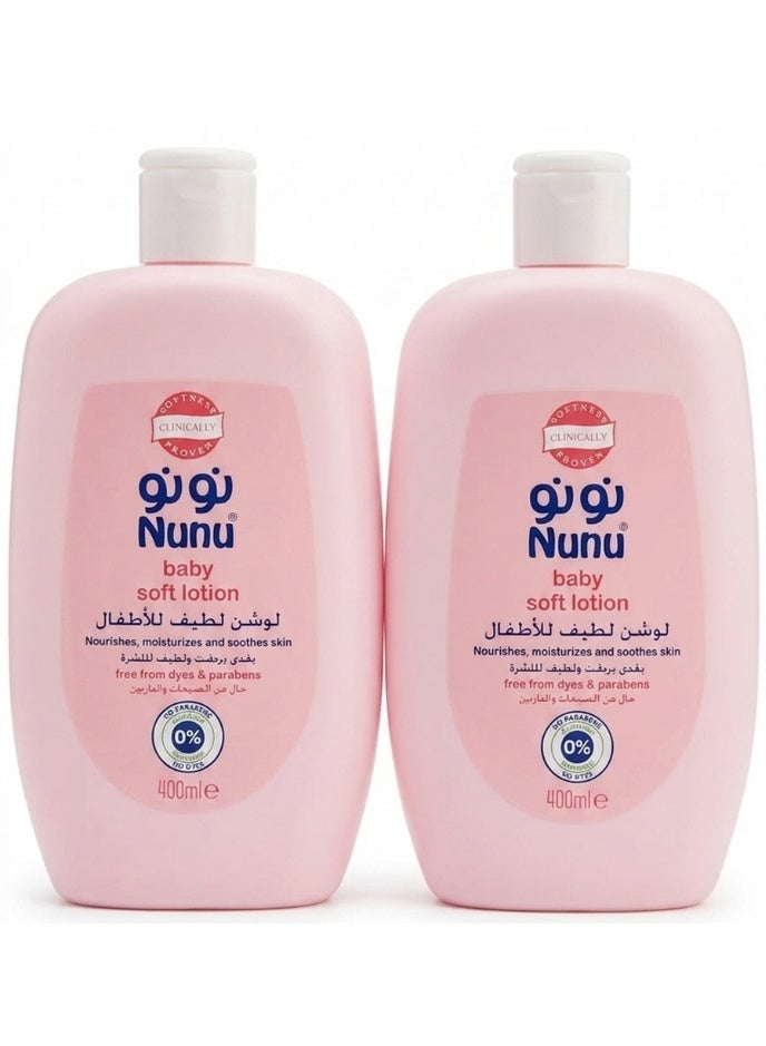 Nunu Baby Soft Lotion 400 ML Pack Of 2 - Image 1
