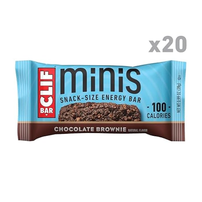 Clif Bar بار كليف ميني - نكهة براوني الشوكولاتة - مصنوع من الشوفان العضوي - 4 جرام بروتين - غير معدل وراثيًا - نباتي - بار طاقة بحجم وجبة خفيفة - 0.99 أونصة (20 عبوة) - Image 3