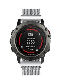 NIBEMINENT Milanese Stainless Steel Loop Smartwatch Band For Garmin Fenix 5X Silver  - Image 4
