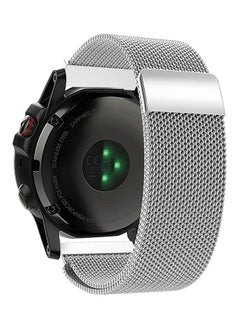 NIBEMINENT Milanese Stainless Steel Loop Smartwatch Band For Garmin Fenix 5X Silver  - Image 3