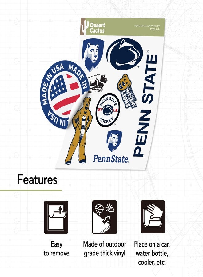 Desert Cactus The Pennsylvania State University Sticker Penn State PSU Nittany Lions Sticker Vinyl Decals Laptop Water Bottle Car Sheet T2 (Type 2-2) - Image 5
