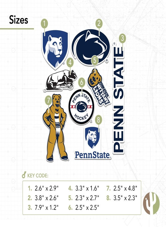 Desert Cactus The Pennsylvania State University Sticker Penn State PSU Nittany Lions Sticker Vinyl Decals Laptop Water Bottle Car Sheet T2 (Type 2-2) - Image 4