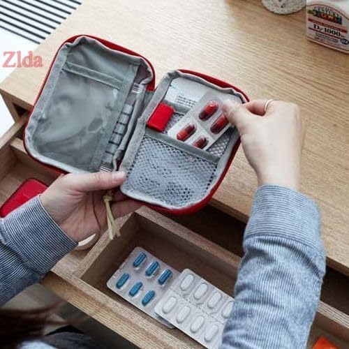 Tactine Emergency Mini Small First Aid Kit Travel Pouch Medicine Storage Bag for for Outdoor Camping Hiking Travel Emergency，Multifunction Emergency Medicine - Image 3