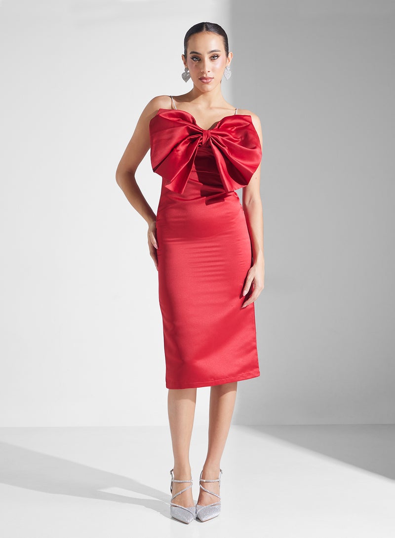 Ella Limited Edition Bow Front Midi Dress - Image 4