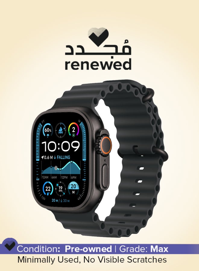 Apple Renewed - Watch Ultra 2 (2024) GPS + Cellular 49mm Black Titanium Case Black Ocean Band - Image 1