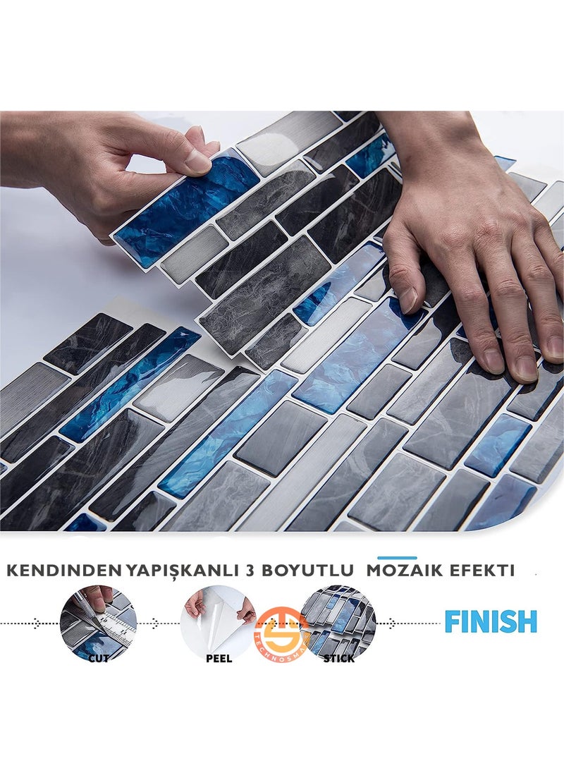 Technosmart 1Pcs 3D Self-Adhesive 30×30CM Coating Mosaic View Wall Sticker Kitchen Bathroom  - Image 3