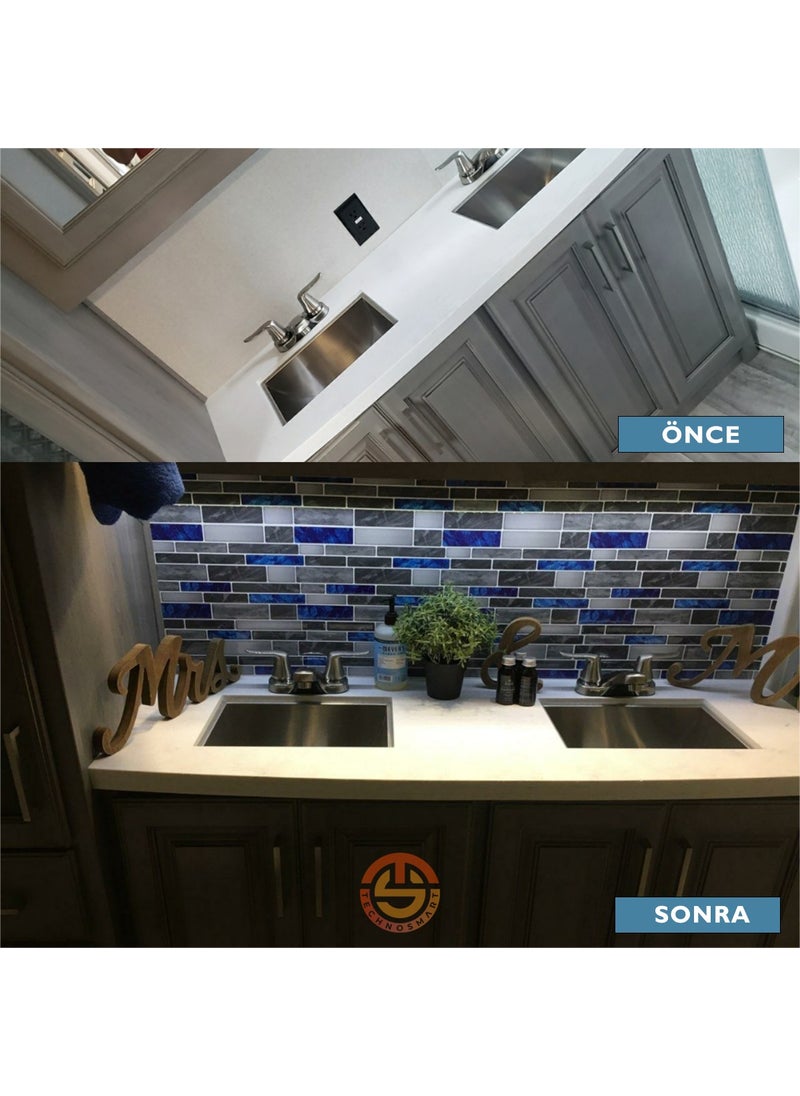 Technosmart 1Pcs 3D Self-Adhesive 30×30CM Coating Mosaic View Wall Sticker Kitchen Bathroom  - Image 4