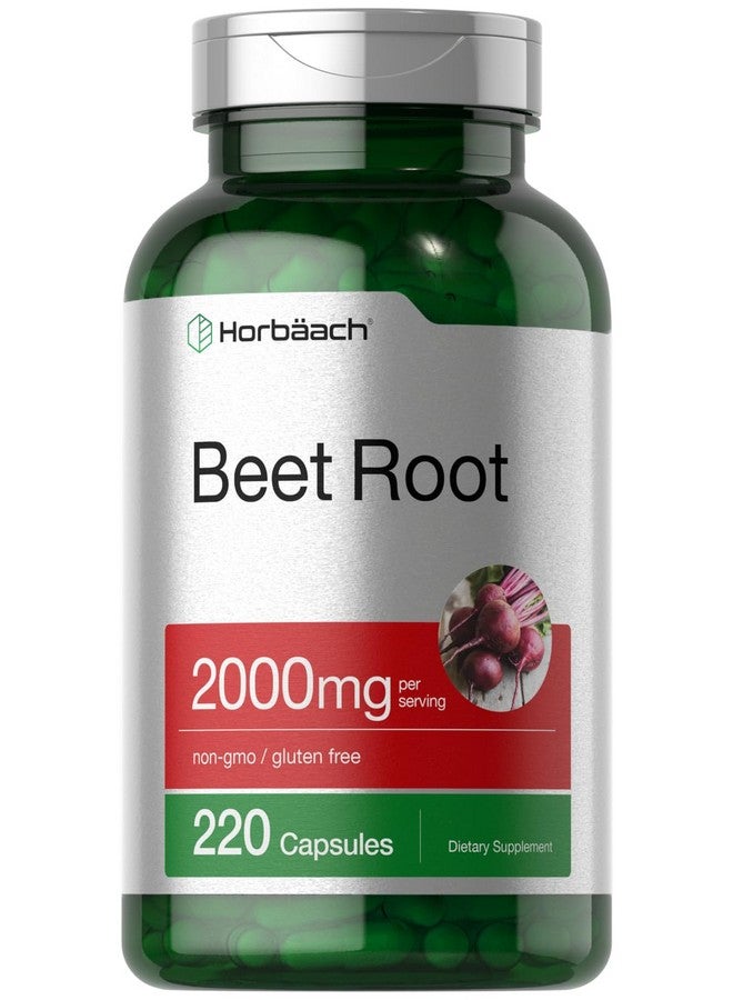 Horbäach Beet Root Powder Capsules | 220 Pills | Herbal Extract | Non-GMO, Gluten Free Supplement - Image 1