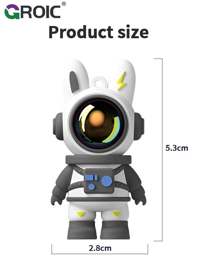 Grey Cute Space Rabbit USB Flash Drive, Thumb Drive 64GB Waterproof 2.0 Memory Stick Small Size Gift