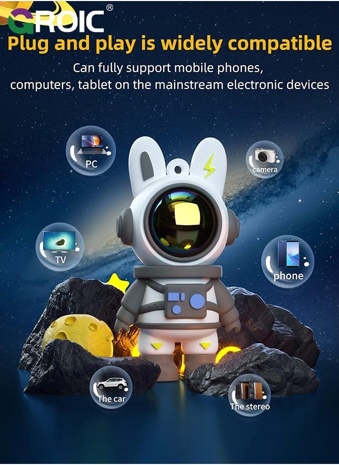 GROIC Grey Cute Space Rabbit USB Flash Drive, Thumb Drive 64GB Waterproof 2.0 Memory Stick Small Size Gift  - Image 2