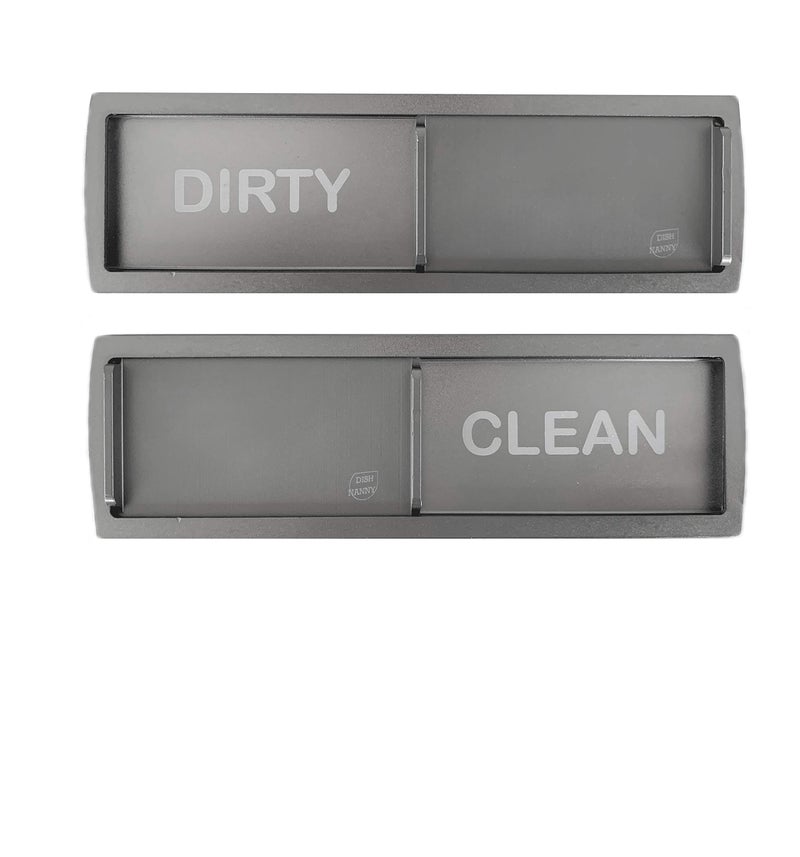 DISH NANNY Metal Dishwasher Magnet Clean Dirty Sign in Stainless Steel - Unique and Stylish Look (Silver w/Black Lettering) - Image 2