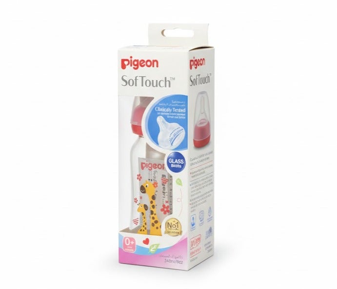 بيجون رضاعة زجاجية سوفت تاتش، حلمة بيريستالتيك بلس، عنق واسع، مصممة خصيصا للأطفال حديثي الولادة، مزخرفة، 160مل - Image 3