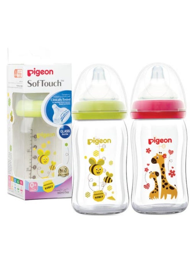 بيجون رضاعة زجاجية سوفت تاتش، حلمة بيريستالتيك بلس، عنق واسع، مصممة خصيصا للأطفال حديثي الولادة، مزخرفة، 160مل - Image 5