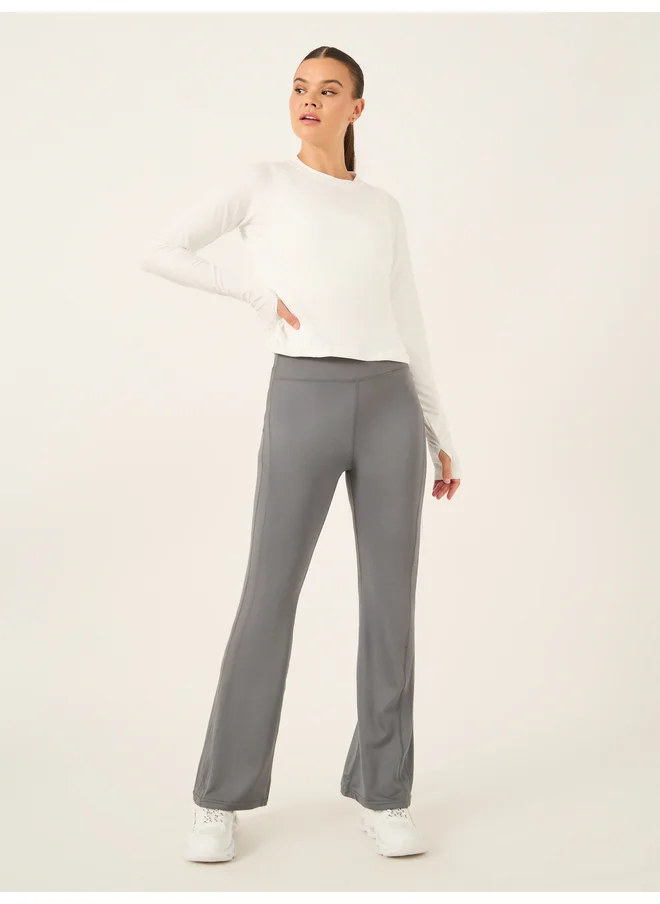 ستايلي Styli Active Wrap Over Back Thumbhole Long Sleeve Top