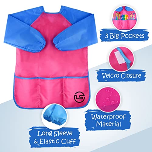 Ultimate Stationery Art Smocks for Kids, Waterproof Children and Kids Art Smock Yellow, Toddler Paint Smock and Kid Apron - Image 4
