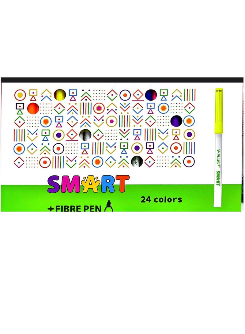 Y plus+ 24-Piece Jumbo Fibre Tip Colouring Pen Multicolor - Image 2
