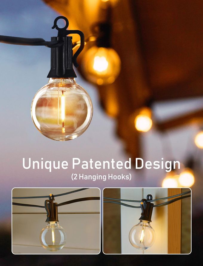 Brightown Outdoor String Lights Globe Patio Lights 30 Ft with 30 G40 Shatterproof Bulbs, Waterproof Connectable Commercial Hanging Lights for Backyard, Bistro, Porch, Cafe, Deck - Image 3