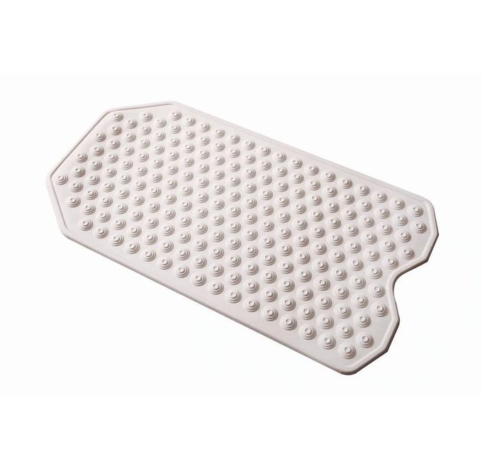 ORIGINAL BATHTUB MAT NON SLIP RUBBER BATHMAT FOR TEXTURED TUBS NO SUCTION CUPS FOLDABLE SKID RESISTANT FOR SHOWER SPA JACUZZI FOR ADULTS CHILDREN ELDERLY WHITE
