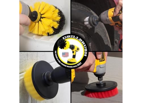 Drillbrush Drill Brush Attachment Set – Power Scrubber Brush for Tub, Tile, Shower, and Grout – All-Purpose Household Cleaning Brushes for Drill, Auto Detailing Brushes - Electric Grout Cleaner Kit - Image 2