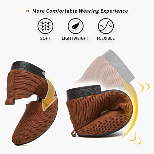 BABUDOG Women's Sparkly Flats Shoes Shiny Mesh Loafers Shoes Soft Memory Foam Flats(Brown.US7) - Image 3
