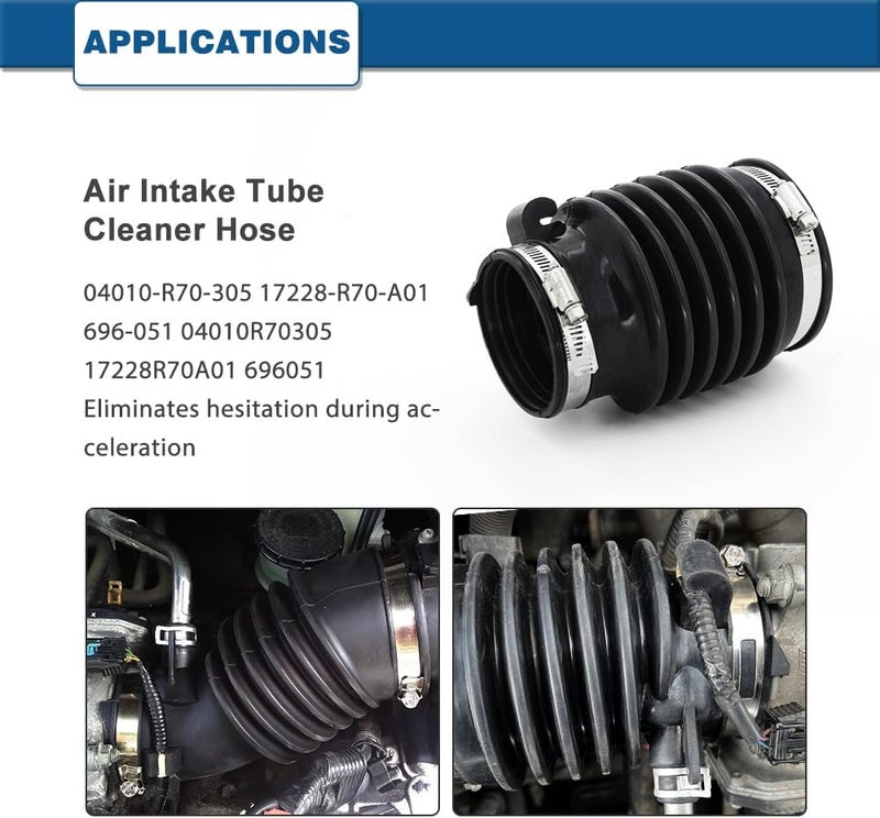 A ABIGAIL Air Intake Hose Compatible with Acura TL TSX Honda Accord Crosstour 3.5 3.5L V6 2008 2009 2010 2011 2012 2013 2014 Rplaces # 04010-R70-305 17228-R70-A01 696-051 Air Intake Duct Tube Boot - Image 2