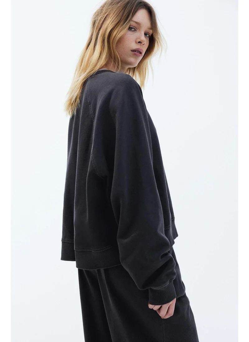 H&M Washed cotton sweatshirt