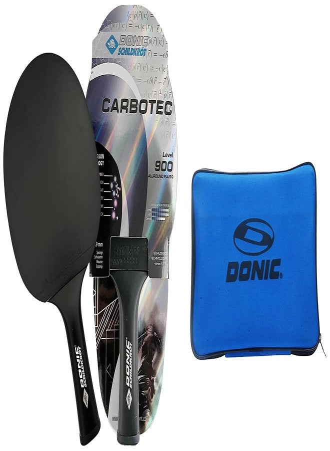Donic 1200075 Carbotec 900 Table Tennis Bat (Colour May Vary) & Wooden Case with Cover Table Tennis Cover (Colour May Vary) Combo - Image 1